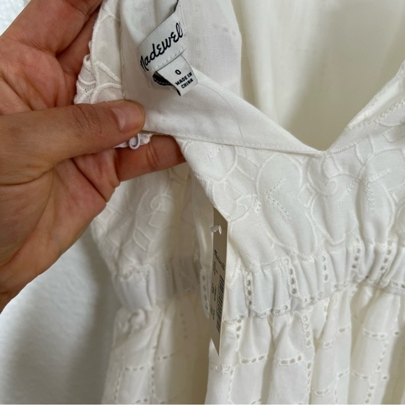 Madewell- NWT White Eyelet Tiered Midi Dress- 0 - Picture 10 of 12